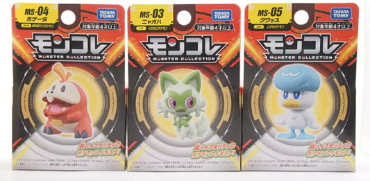 Fuecoco, Sprigatito and Quaxly Pokemon Moncolle Figures